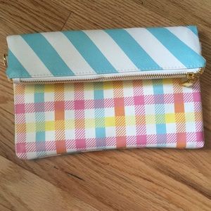 Colorful fold over clutch